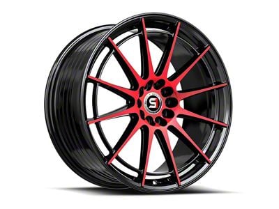 Spec-1 SP-64 Gloss Black and Red Machined Wheel; 18x8; 34mm Offset (10-15 Camaro, Excluding ZL1)