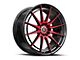 Spec-1 SP-64 Gloss Black and Red Machined Wheel; 18x8; 34mm Offset (16-24 Camaro, Excluding SS w/ 6-Piston Front Calipers & ZL1)