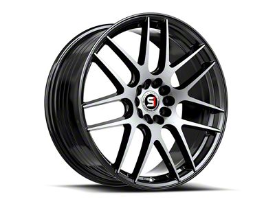 Spec-1 SP-65 Gloss Black and Machined Wheel; 18x8; 34mm Offset (16-24 Camaro, Excluding SS w/ 6-Piston Front Calipers & ZL1)