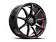 Spec-1 SP-67 Gloss Black and Red Line Wheel; 18x8; 38mm Offset (10-15 Camaro, Excluding ZL1)