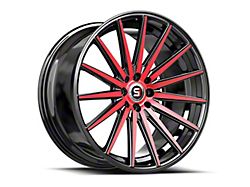 Spec-1 SP-69 Gloss Black and Red Machined Wheel; 20x8.5; 38mm Offset (16-24 Camaro, Excluding SS w/ 6-Piston Front Calipers & ZL1)