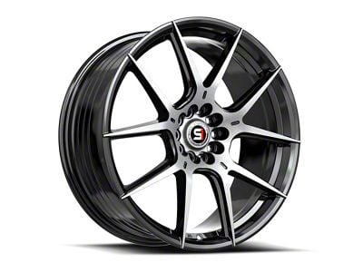 Spec-1 SP-71 Gloss Black and Machined Wheel; 18x8; 38mm Offset (16-24 Camaro, Excluding SS w/ 6-Piston Front Calipers & ZL1)