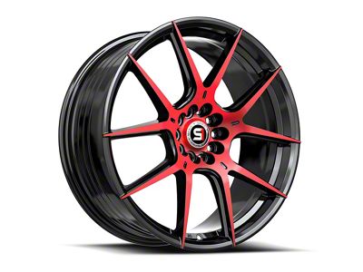 Spec-1 SP-71 Gloss Black and Red Machined Wheel; 18x8; 38mm Offset (10-15 Camaro, Excluding ZL1)