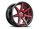 Spec-1 SP-73 Gloss Black Red Machined and Undercut Wheel; 18x8; 38mm Offset (10-15 Camaro, Excluding ZL1)