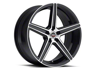 Spec-1 SP-8 Gloss Black and Machined Wheel; Rear Only; 22x10.5; 20mm Offset (10-15 Camaro)