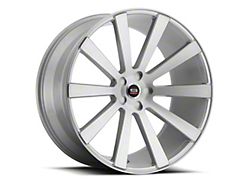 Spec-1 SPL-002 Silver and Brushed Wheel; 22x9; 15mm Offset (16-24 Camaro, Excluding SS w/ 6-Piston Front Calipers & ZL1)