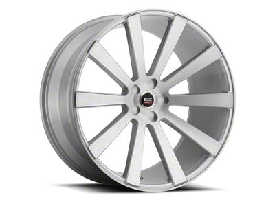 Spec-1 SPL-002 Silver and Brushed Wheel; Rear Only; 24x9; 15mm Offset (16-24 Camaro, Excluding SS w/ 6-Piston Front Calipers & ZL1)