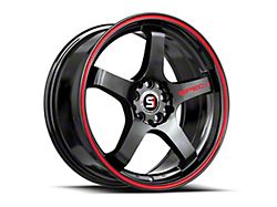 Spec-1 SPT-31 Gloss Black and Red Line Wheel; 20x9; 38mm Offset (16-24 Camaro, Excluding SS w/ 6-Piston Front Calipers & ZL1)