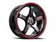 Spec-1 SPT-31 Gloss Black and Red Line Wheel; 20x9; 38mm Offset (16-24 Camaro, Excluding SS w/ 6-Piston Front Calipers & ZL1)