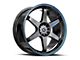 Spec-1 SPT-33 Gloss Black and Blue Line Wheel; 20x9; 38mm Offset (16-24 Camaro, Excluding SS w/ 6-Piston Front Calipers & ZL1)