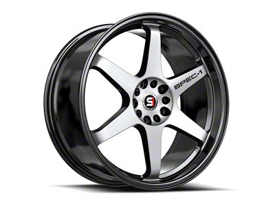 Spec-1 SPT-33 Gloss Black and Machined Wheel; Rear Only; 18x8.5; 38mm Offset (10-15 Camaro, Excluding ZL1)