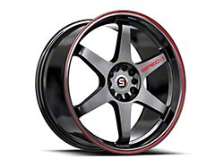 Spec-1 SPT-33 Gloss Black and Red Line Wheel; 20x9; 38mm Offset (16-24 Camaro, Excluding SS w/ 6-Piston Front Calipers & ZL1)