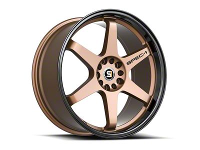 Spec-1 SPT-33 Matte Bronze and Black Lip Wheel; Rear Only; 18x8.5; 38mm Offset (10-15 Camaro, Excluding ZL1)