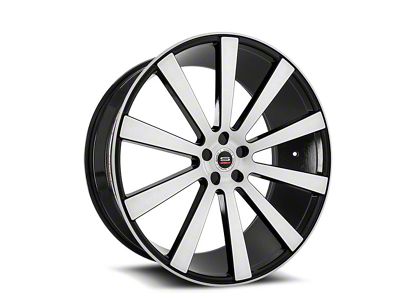 Spec-1 SPL-002 Gloss Black and Brushed Wheel; Rear Only; 24x9; 15mm Offset (08-23 RWD Challenger, Excluding SRT Hellcat & Widebody)