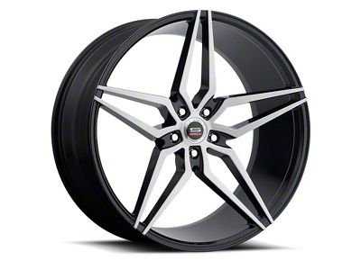 Spec-1 SPM-81 Gloss Black and Brushed Wheel; 22x9; 15mm Offset (08-23 RWD Challenger, Excluding SRT Hellcat & Widebody)