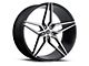 Spec-1 SPM-81 Gloss Black and Brushed Wheel; 22x9; 15mm Offset (08-23 RWD Challenger, Excluding SRT Hellcat & Widebody)