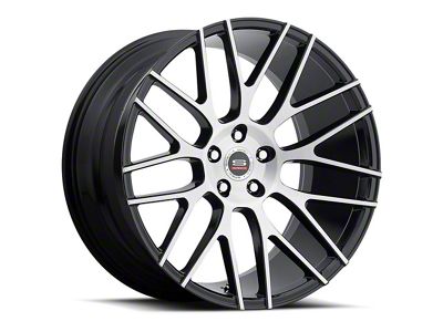 Spec-1 SPL-001 Gloss Black and Brushed Wheel; 22x9; 15mm Offset (11-23 RWD Charger, Excluding Widebody)