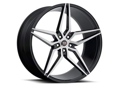 Spec-1 SPM-81 Gloss Black and Brushed Wheel; 22x9; 15mm Offset (11-23 RWD Charger, Excluding Widebody)