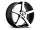 Spec-1 SP-10 Gloss Black and Machined Wheel; Rear Only; 19x10; 38mm Offset (2024 Mustang)