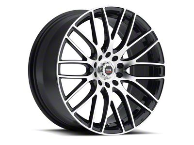 Spec-1 SP-20 Gloss Black and Machined Wheel; 17x7.5; 38mm Offset (99-04 Mustang GT, V6)