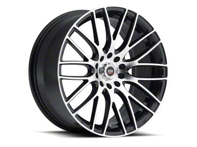 Spec-1 SP-20 Gloss Black and Machined Wheel; 18x8; 38mm Offset (94-98 Mustang)