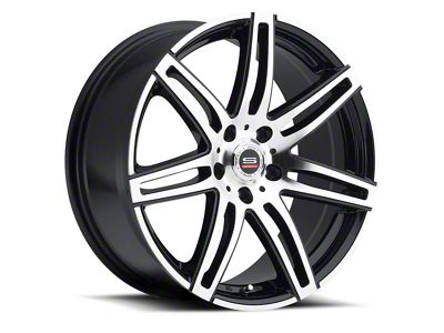 Spec-1 SP-24 Gloss Black and Machined Wheel; 17x7.5; 38mm Offset (99-04 Mustang GT, V6)