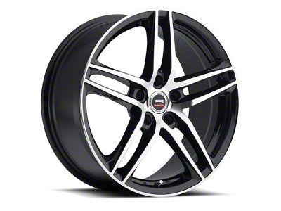 Spec-1 SP-25 Gloss Black and Machined Wheel; 18x8; 38mm Offset (99-04 Mustang GT, V6)