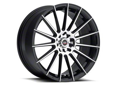 Spec-1 SP-27 Gloss Black and Machined Wheel; 17x7.5; 38mm Offset (99-04 Mustang GT, V6)