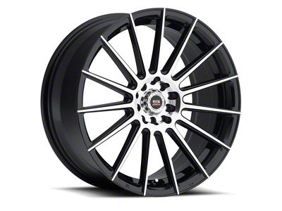 Spec-1 SP-27 Gloss Black and Machined Wheel; 18x8; 38mm Offset (99-04 Mustang GT, V6)