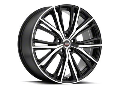 Spec-1 SP-34 Gloss Black and Machined Wheel; Rear Only; 18x7; 48mm Offset (99-04 Mustang GT, V6)