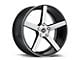 Spec-1 SP-36 Gloss Black and Brushed Wheel; 18x8; 38mm Offset (99-04 Mustang GT, V6)