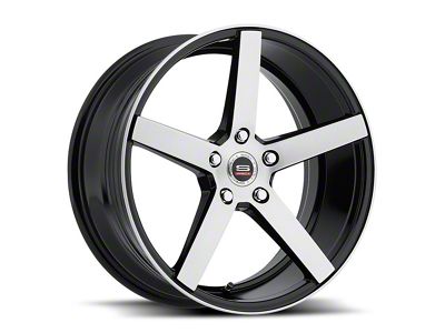 Spec-1 SP-36 Gloss Black and Brushed Wheel; 20x8.5; 38mm Offset (99-04 Mustang GT, V6)