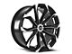 Spec-1 SP-44 Gloss Black and Machined Wheel; 18x8.5; 40mm Offset (15-23 Mustang GT w/o Performance Pack, EcoBoost, V6)