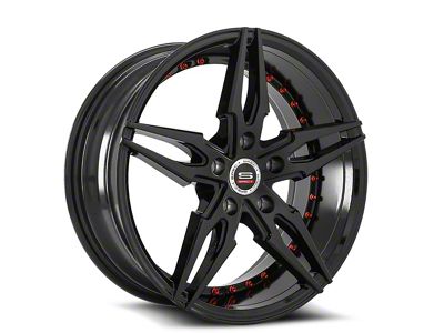 Spec-1 SP-46 Gloss Black Wheel; 18x8; 38mm Offset (99-04 Mustang GT, V6)