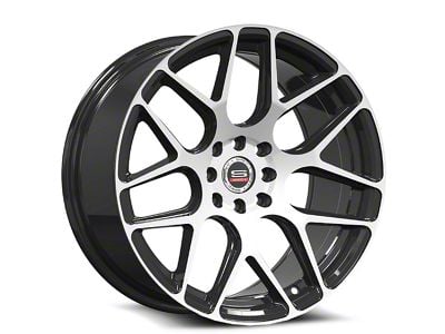 Spec-1 SP-47 Gloss Black and Machined Wheel; 17x8.5; 30mm Offset (10-14 Mustang GT w/o Performance Pack, V6)