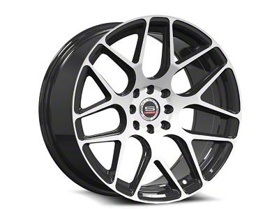 Spec-1 SP-47 Gloss Black and Machined Wheel; 17x8.5; 30mm Offset (15-23 Mustang GT w/o Performance Pack, EcoBoost, V6)