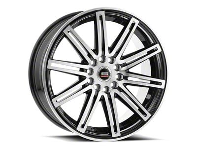 Spec-1 SP-48 Gloss Black and Machined Wheel; 18x8; 35mm Offset (94-98 Mustang)