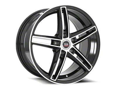 Spec-1 SP-49 Gloss Black and Machined Wheel; 17x7.5; 35mm Offset (99-04 Mustang GT, V6)