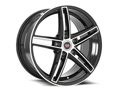 Spec-1 SP-49 Gloss Black and Machined Wheel; 18x8; 35mm Offset (99-04 Mustang GT, V6)