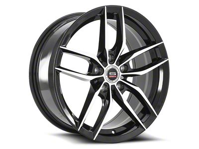 Spec-1 SP-50 Gloss Black and Machined Wheel; 17x7.5; 38mm Offset (99-04 Mustang GT, V6)