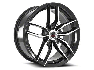 Spec-1 SP-50 Gloss Black and Machined Wheel; 18x8; 35mm Offset (99-04 Mustang GT, V6)