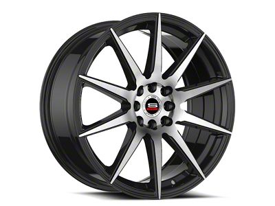 Spec-1 SP-51 Gloss Black and Machined Wheel; 18x8; 38mm Offset (10-14 Mustang GT w/o Performance Pack, V6)