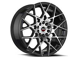 Spec-1 SP-52 Gloss Black and Machined Wheel; 17x7.5; 42mm Offset (05-09 Mustang GT, V6)