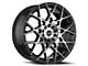 Spec-1 SP-52 Gloss Black and Machined Wheel; 17x7.5; 42mm Offset (94-98 Mustang)