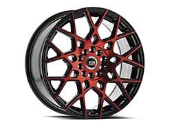 Spec-1 SP-52 Gloss Black and Red Machined Wheel; 17x7.5; 42mm Offset (05-09 Mustang GT, V6)