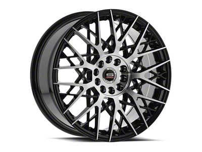 Spec-1 SP-53 Gloss Black and Machined Wheel; 17x7.5; 42mm Offset (10-14 Mustang GT w/o Performance Pack, V6)