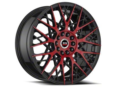 Spec-1 SP-53 Gloss Black and Red Machined Wheel; 17x7.5; 42mm Offset (10-14 Mustang GT w/o Performance Pack, V6)