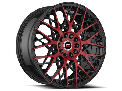 Spec-1 SP-53 Gloss Black and Red Machined Wheel; 18x8; 38mm Offset (99-04 Mustang GT, V6)