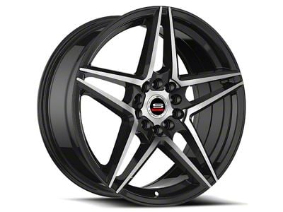 Spec-1 SP-54 Gloss Black and Machined Wheel; 17x7.5; 42mm Offset (10-14 Mustang GT w/o Performance Pack, V6)