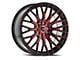 Spec-1 SP-55 Gloss Black and Red Machined Wheel; 17x7.5; 42mm Offset (99-04 Mustang GT, V6)